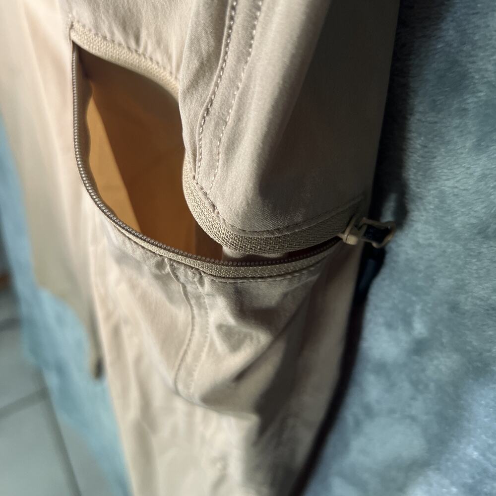 Kuenlun Top Knee Tan Shorts Large Elastic Waist Zippered Pockets, Lightweight - Picture 5 of 9